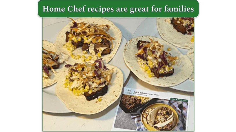 Home Chef’s Spicy Brisket Elotes Tacos