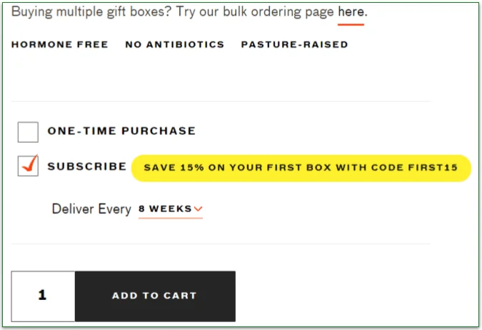 Discount code for a curated box on the Porter Road website