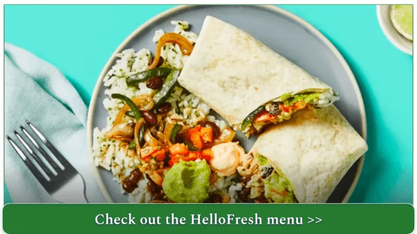 Black Bean & Green Pepper Burritos with Pico de Gallo, Cilantro Lime Rice & Guacamole from HelloFresh