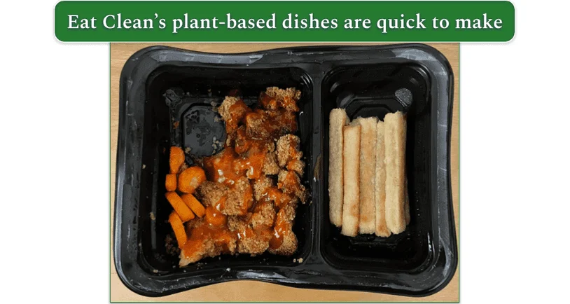 Eat Clean’s Buffalo Cauliflower Florets with Yucca Fries and Carrot Coins