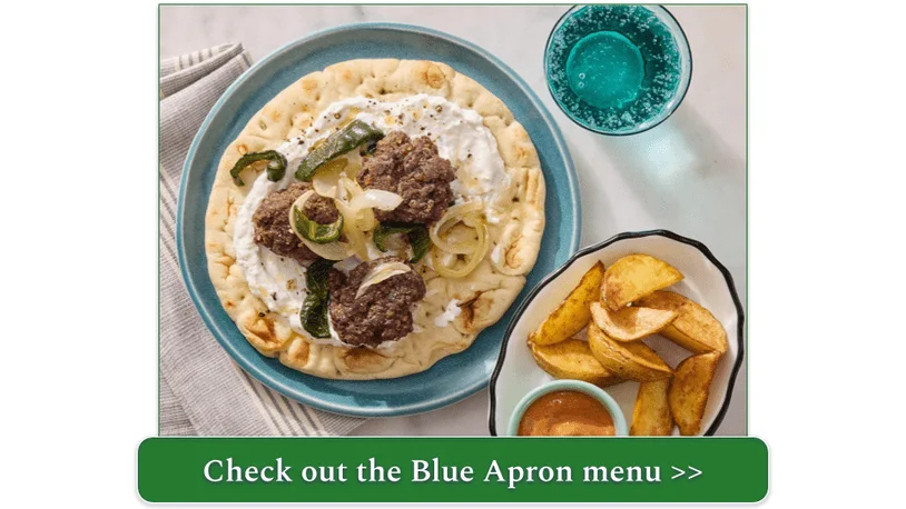 a plate of Meatball Pita Sandwiches from blue apron