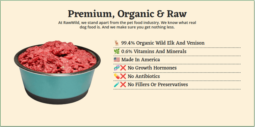 RawWild’s single recipe is almost pure meat