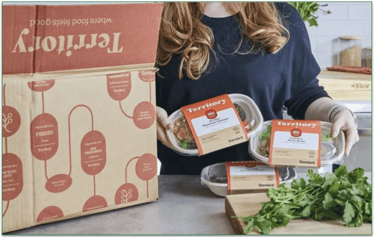 A Territory Foods box and sample meals