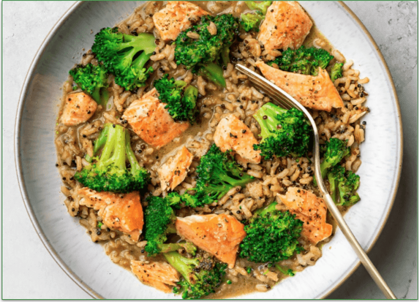 Green Curry Salmon & Broccoli Bowl from Hungryroot