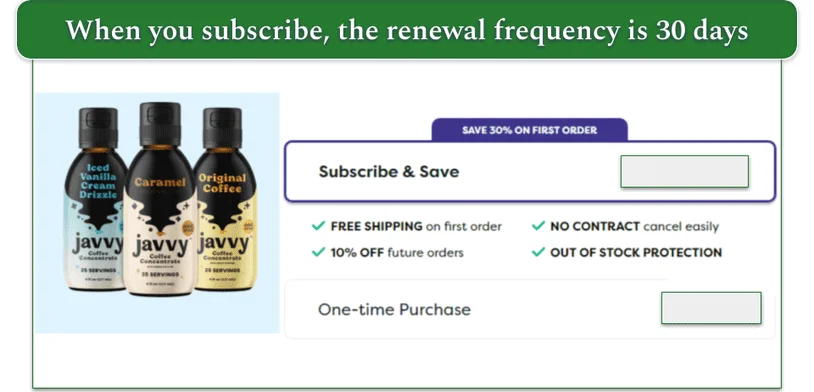 Javvy's Coffee Concentrates and subscription benefits