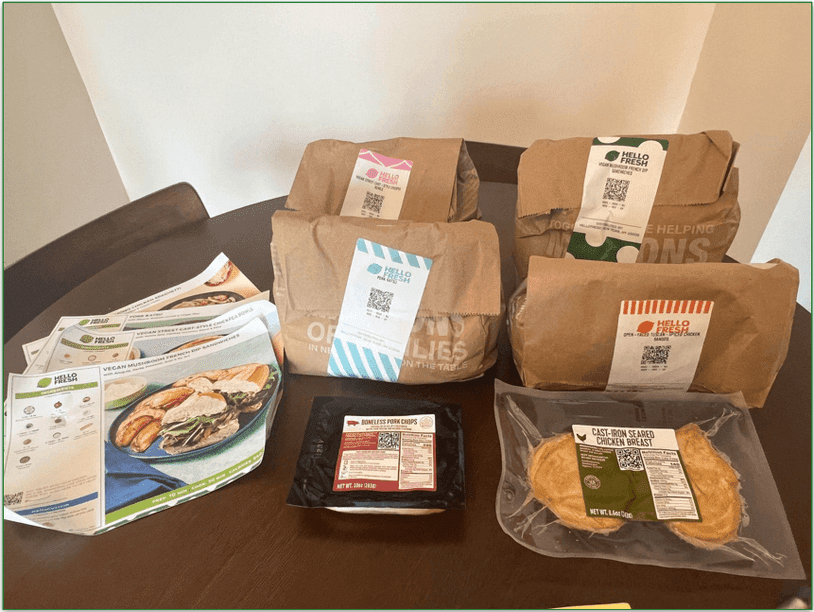 HelloFresh uses paper recipe bags instead of plastic