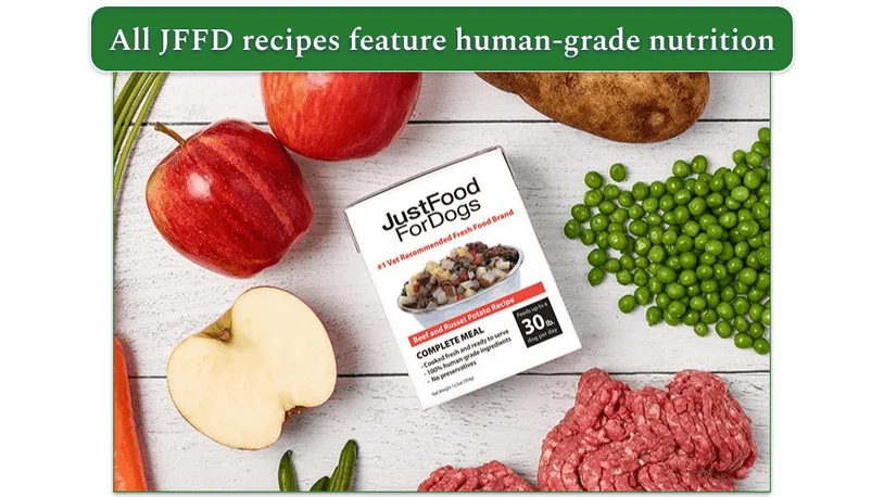 Image of a JFFD Pantry Fresh recipe surrounded by fresh ingredients