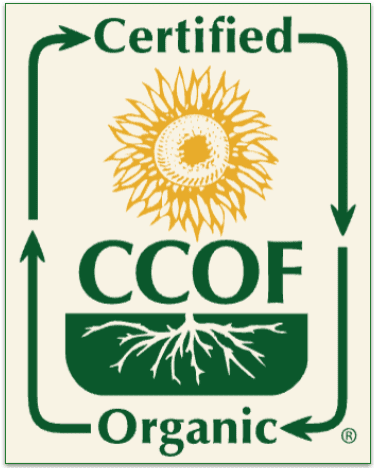 The CCOF certified organic label.
