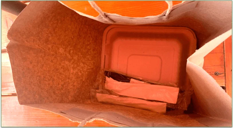 screenshot of Grubhub pickup meal in the bag