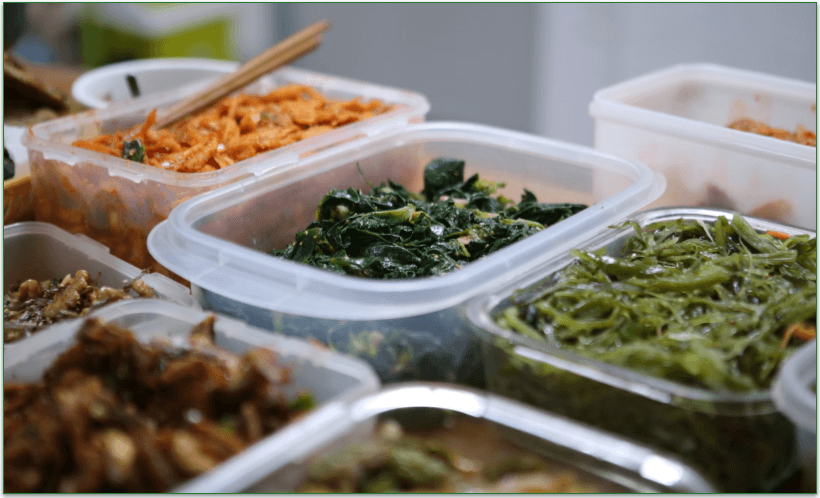 Containers with prepped food