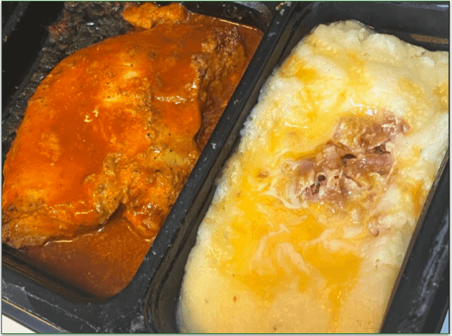 Eat Clean to Go's Buffalo Chicken Breast with Loaded Yukon Mash