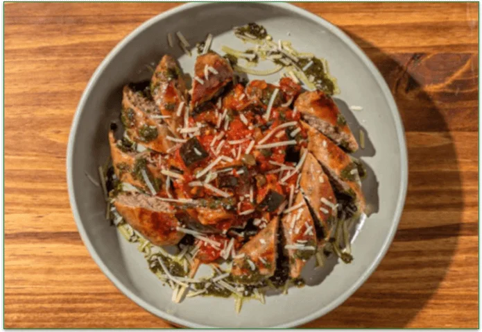 Tovala's carb-conscious Italian Sausage & Eggplant Caponata