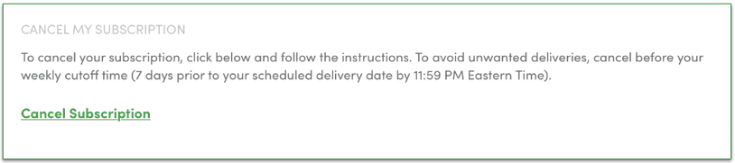 Green Chef's alternatives to cancelation