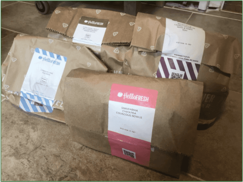 HelloFresh's paper packaging