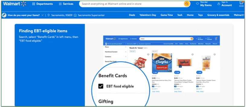 Walmart EBT food eligible