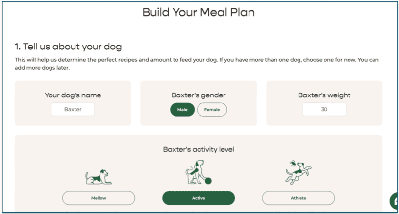1. Fill out your pup's basic details