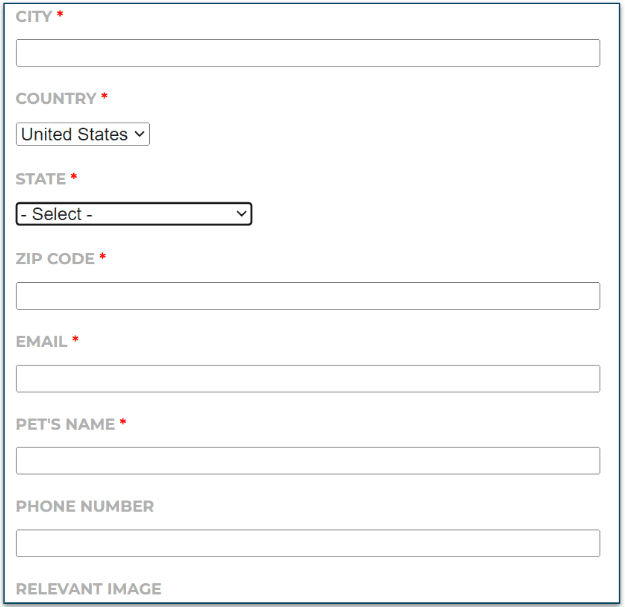 Instinct Pet Food's Contact Form