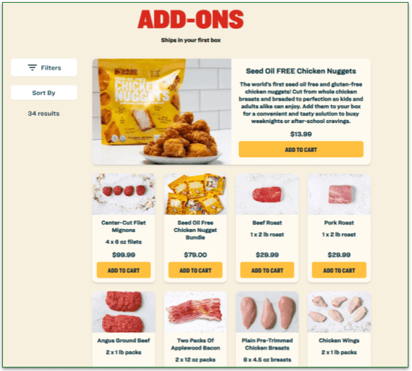 The Add-Ons section of Good Ranchers' menu