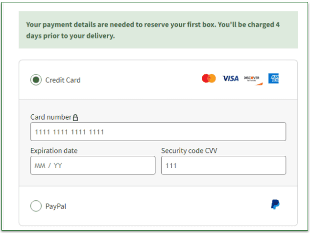 4: Complete your payment details