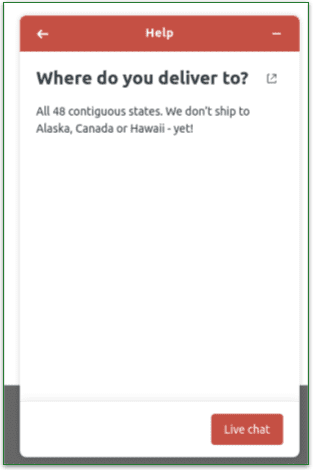 ButcherBox's live chat feature