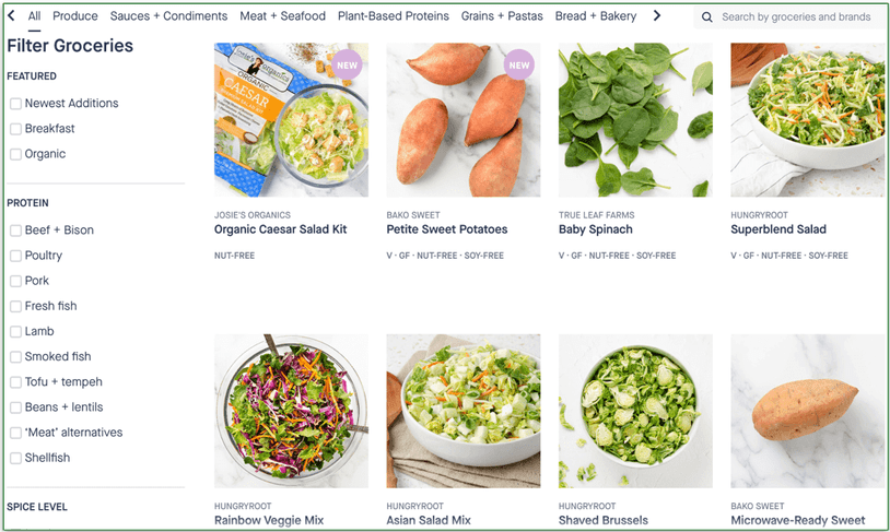 Hungryroot's Main + Sides menu