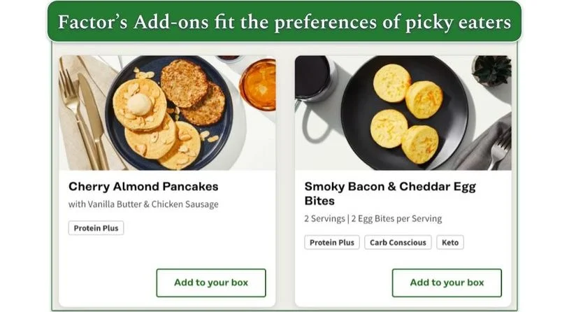 Screenshot of 2 items on Factor's Add-ons menu
