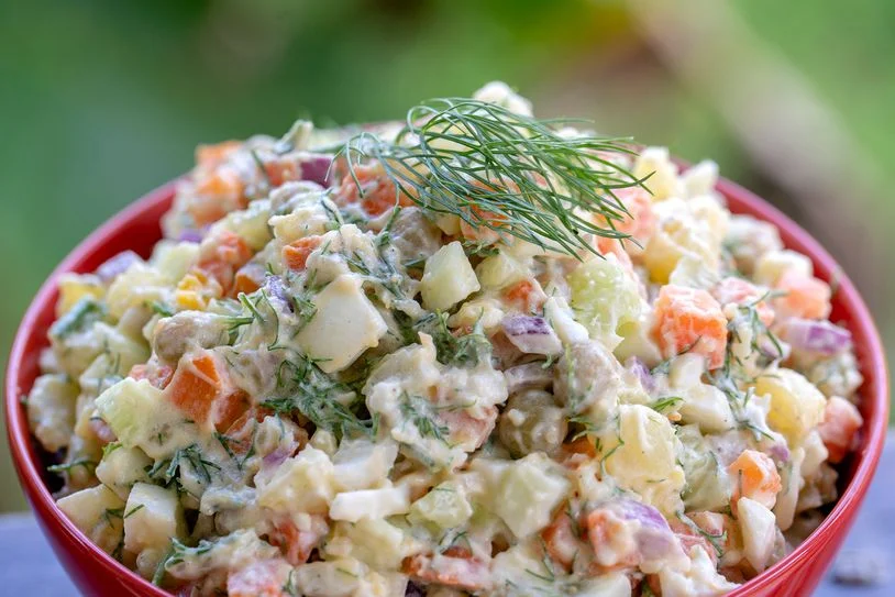 Ensalada rusa in a bowl