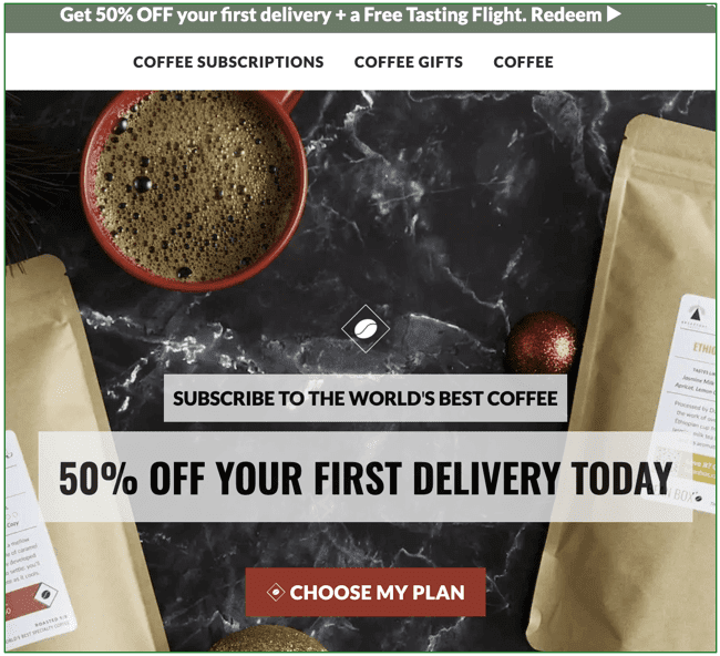 Screenshot of the Home Page