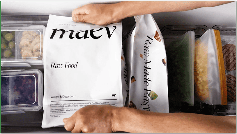  Image of a Maev package being lifted out of the freezer