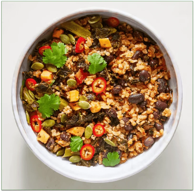 a screenshot of splendid spoon's brown rice taco bowls