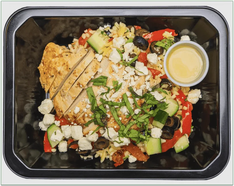 Fresh Meal Plan's Greek Salad with Chicken, Feta Cheese, and Orzo