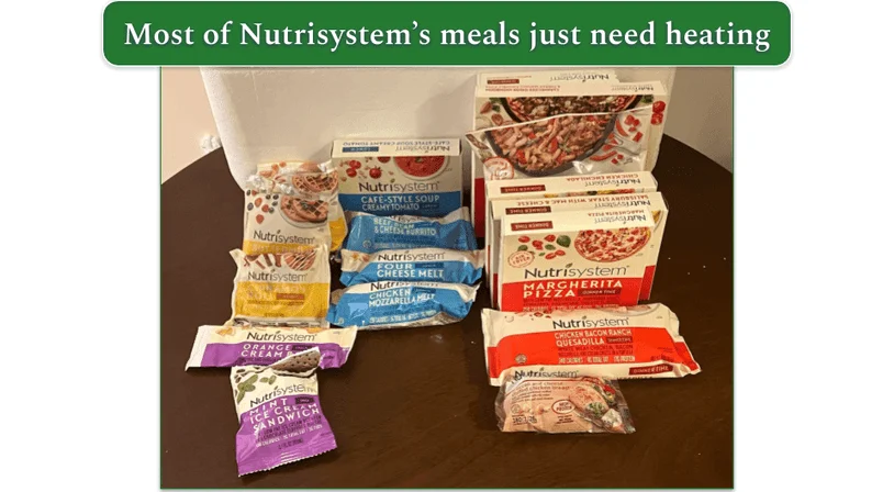 Unpacked Nutrisystem order