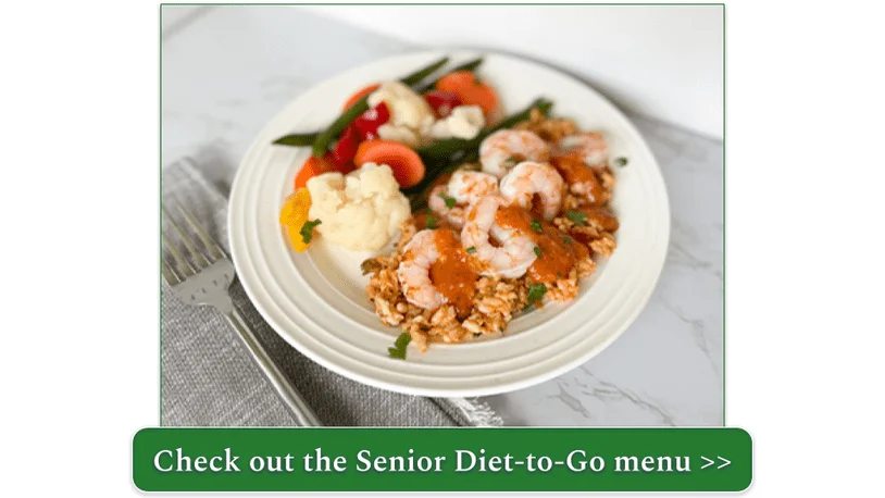 Senior Diet-to-Go's Shrimp and Rice dish