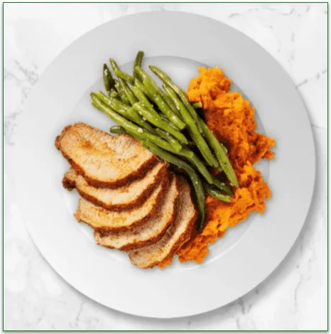 TGK's Pork Loin with Sweet Potato Mash and Green Beans