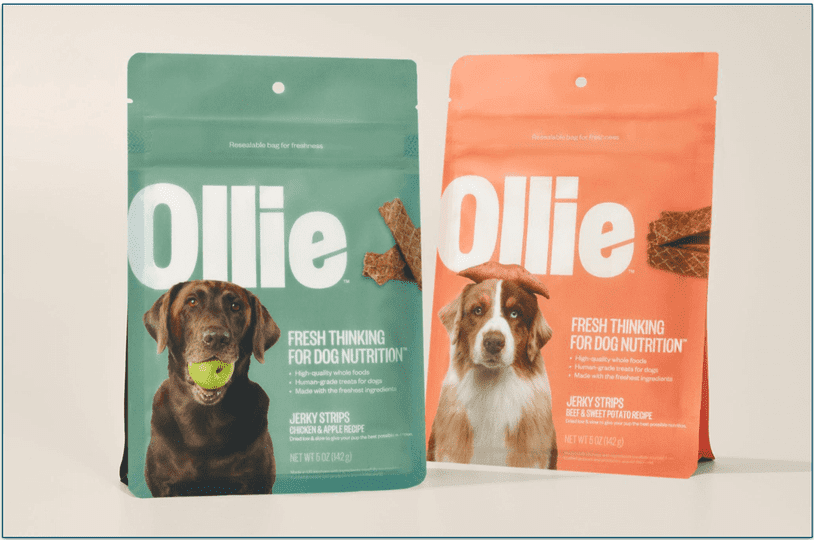 Two bags of Ollie's jerky treats