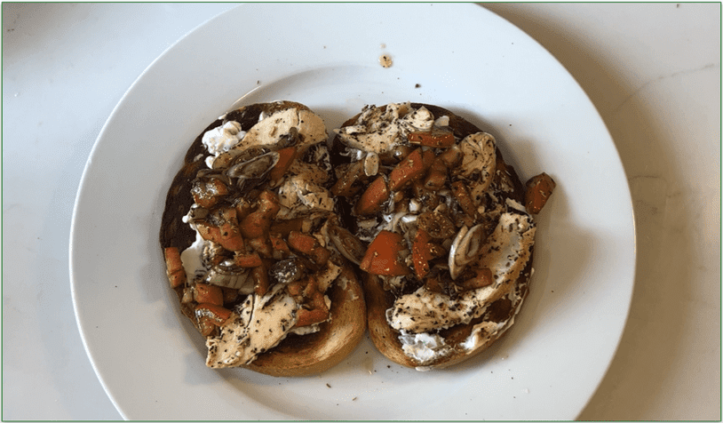 Image of open-faced tuscan spiced chicken sandos