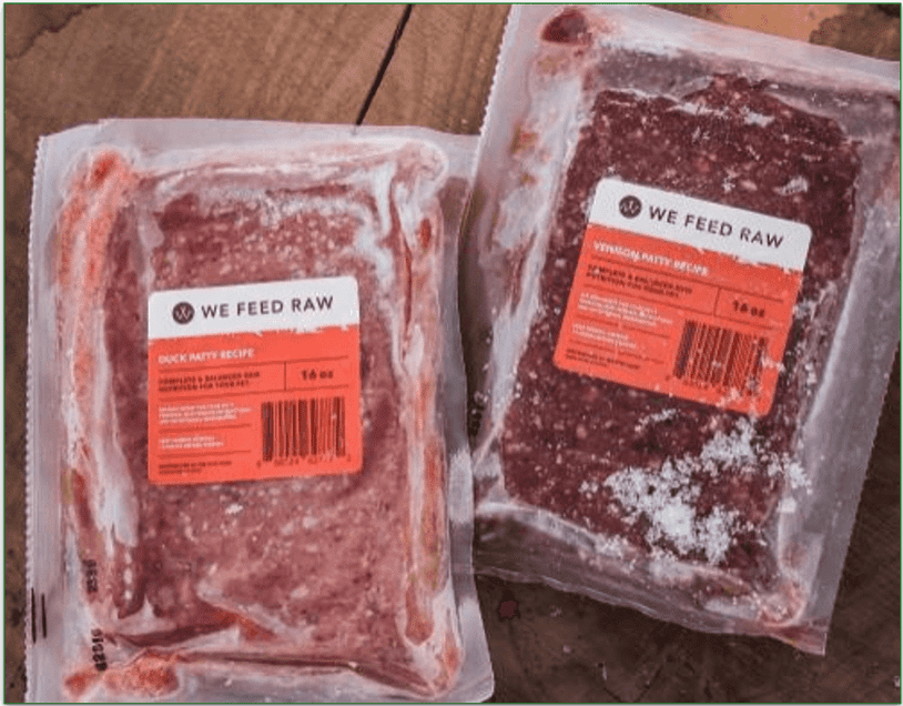 2 food packages from We Feed Raw