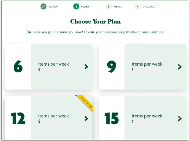 Nurture Life has 4 plans of different sizes
