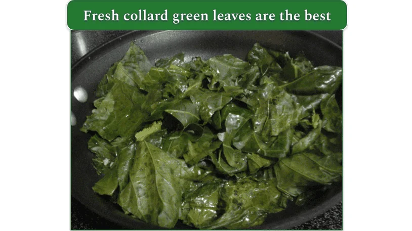Vegetarian Southern Collard Greens in a pan