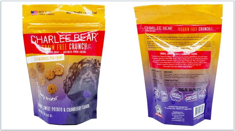 Charlee Bear treats packaging