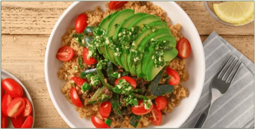 Cuban-Style Quinoa Bowl with Avocado, Black Beans, and Cilantro Vinaigrette by Home Chef