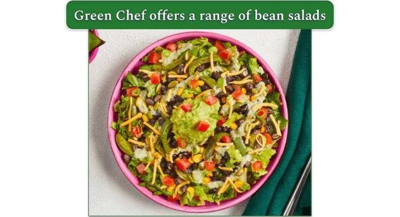 Green Chef's Black bean taco salad is gluten free and vegetarian