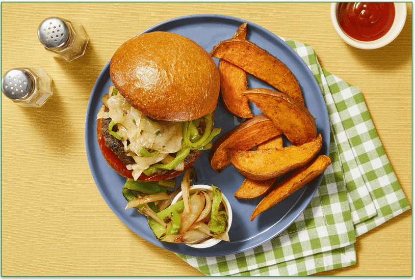 HelloFresh's Smothered Pepper Jack Burgers