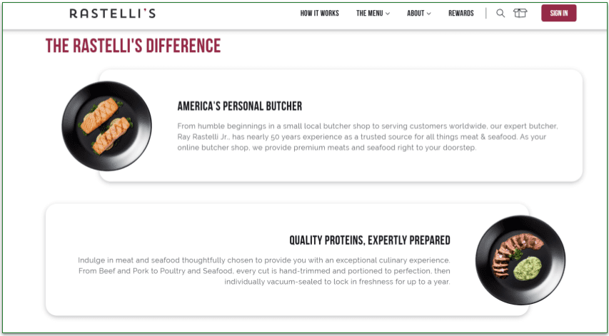  Screenshot of Rastelli's homepage