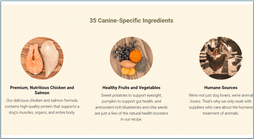 The Chicken recipe includes nutritious vegetables