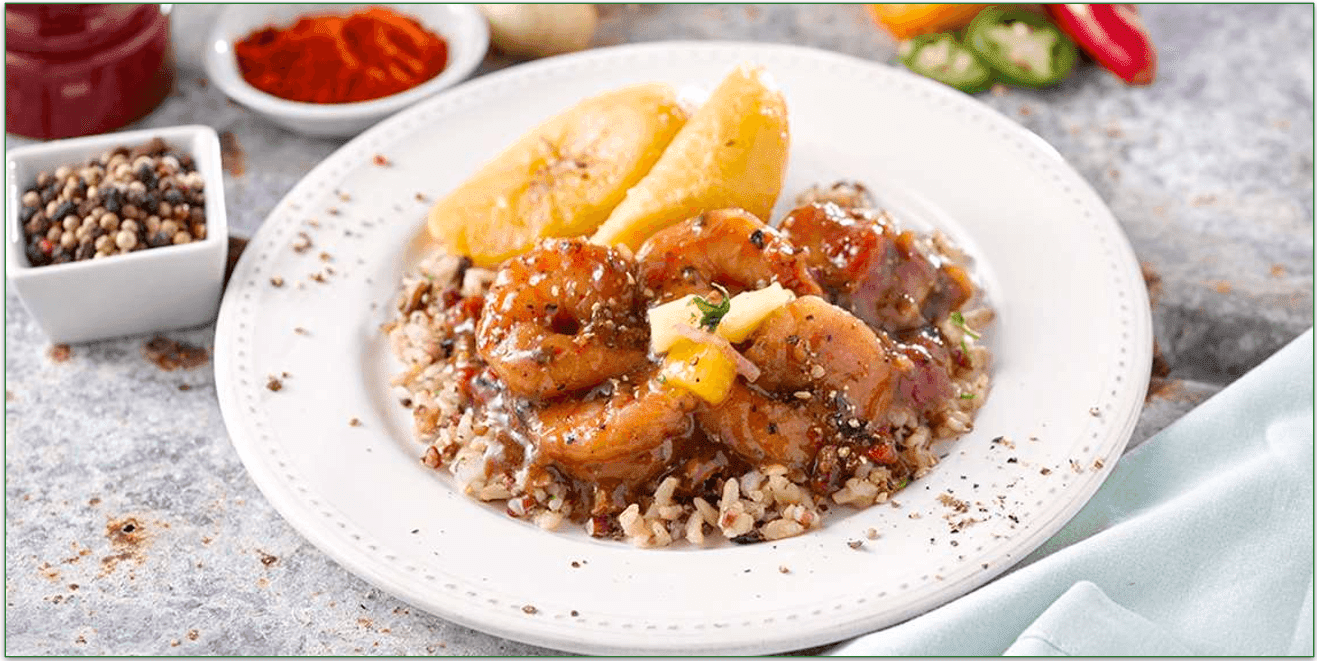 Stock photo of Jamaican Style Black Pepper Shrimp by BistroMD