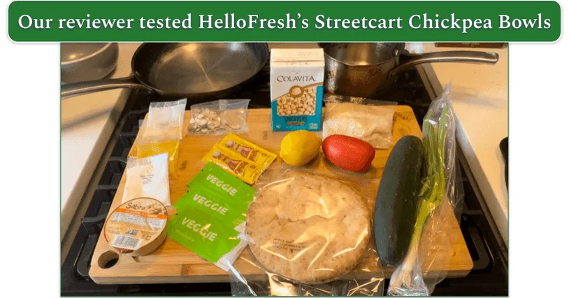 Ingredients for HelloFresh’s Streetcart Chickpea Bowls