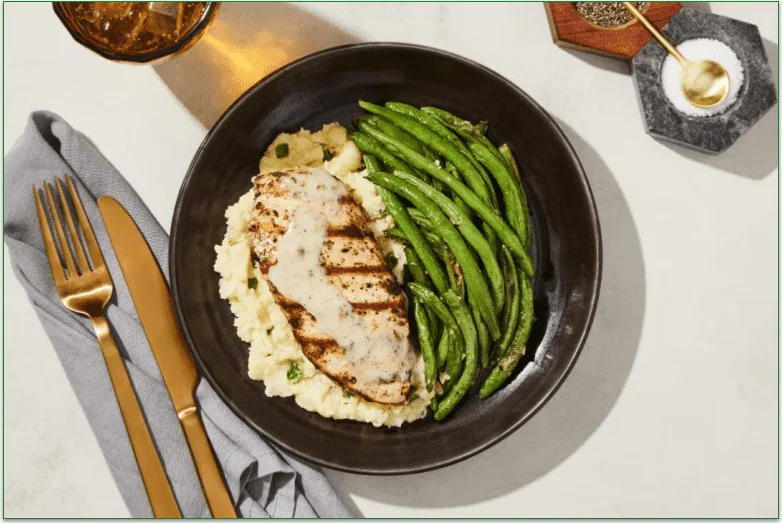 Factor's Roasted Garlic Chicken dish