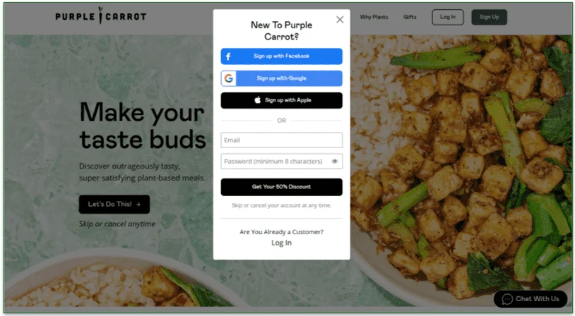 2: Create your Purple Carrot account