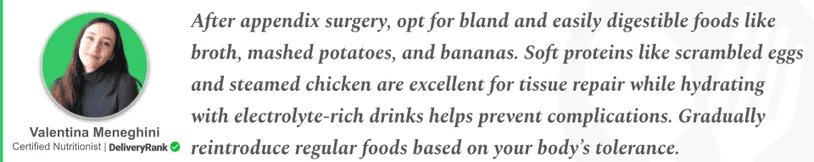 Quote from our certified nutritionist about foods to eat after surgery